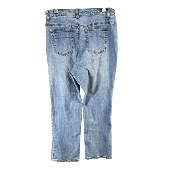 Venezia Jeans Womens 14 Blue Floral Embroidery Straight High Rise Boho Cottage - Picture 4 of 12